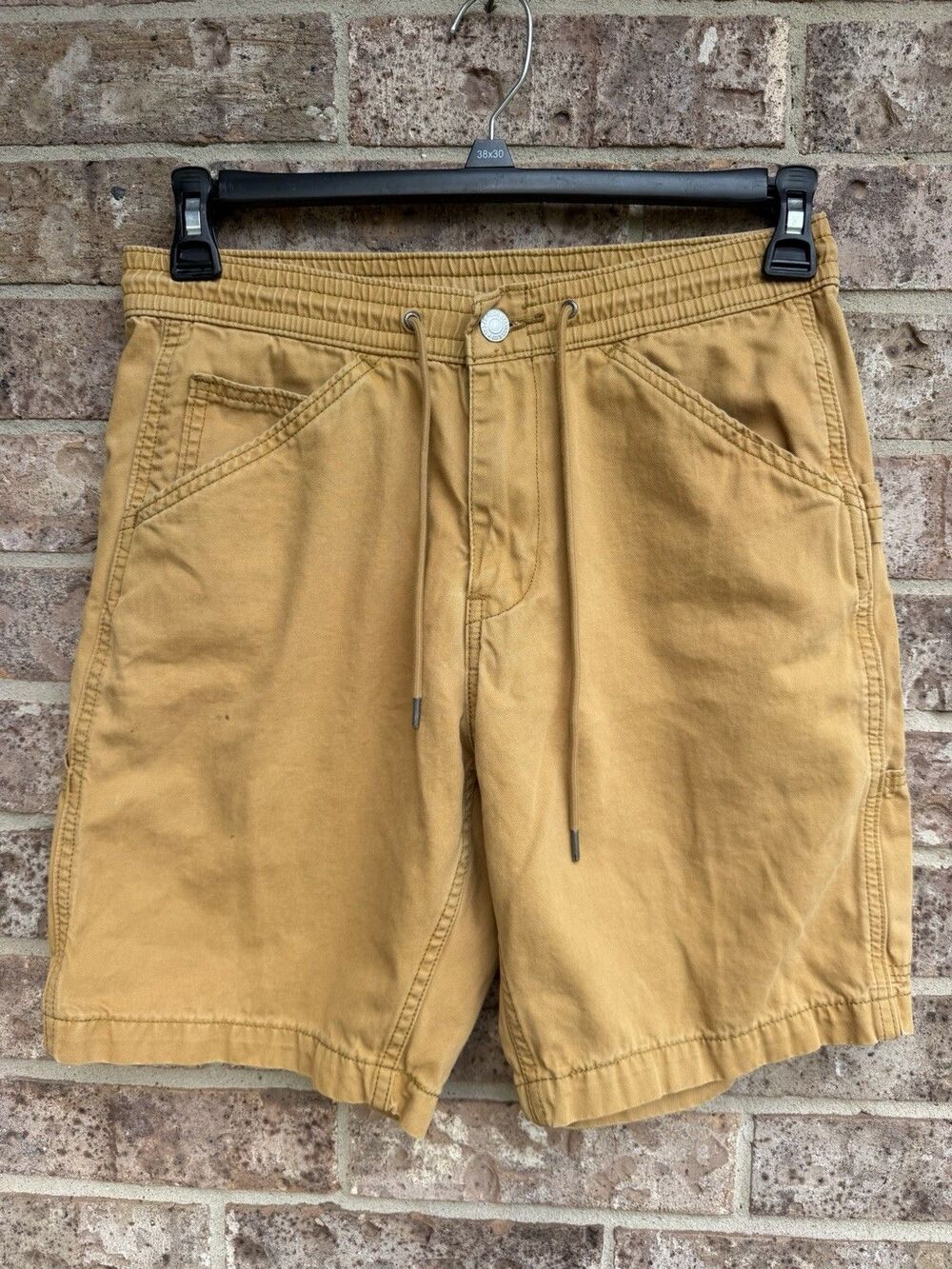 Levi's Premium Mustard Yellow Carpenter Utility Cargo Shorts Size XS / Size 28